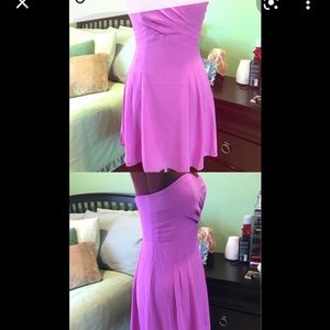 Express Magenta Strapless Dress